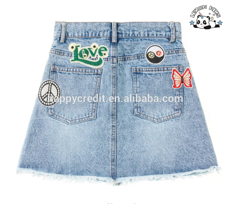 LEZONKIDS - Customizable Teenage Suit Skirt and Denim Jacket Boutique Girl Kids Clothing Sets